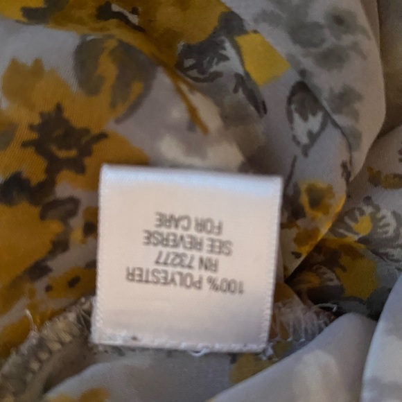 ELLE GRAY/GOLD FLORAL PRINT BLOUSE SZ S - Picture 6 of 8